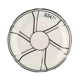 Porcelain Absinthe Saucer, 35Cts Black/Silver, with Lines