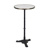 Italian Carrara Marble French Bistro Bar Height Table, 20" Diameter
