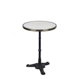 Italian Carrara Marble French Bistro Table, 20" Diameter