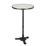Italian Carrara Marble French Bistro Bar Height Table, 24"Diameter
