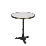 Italian Carrara Marble French Bistro Table, 24" Diameter