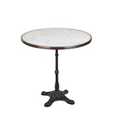 Italian Carrara Marble French Bistro Table, 28" Diameter