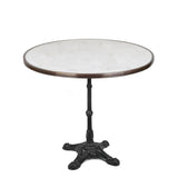 Italian Carrara Marble French Bistro Table, 36" Diameter