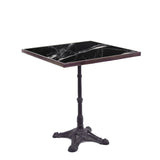 Black Square Ceramic French Bistro Table, 24" Diameter