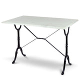 Italian Carrara Marble French Bistro Table, 24" x 40" Rectangle