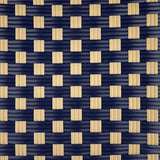 Valence French Bistro Rattan Bar Stool - Large Squares - Navy Blue/Gold
