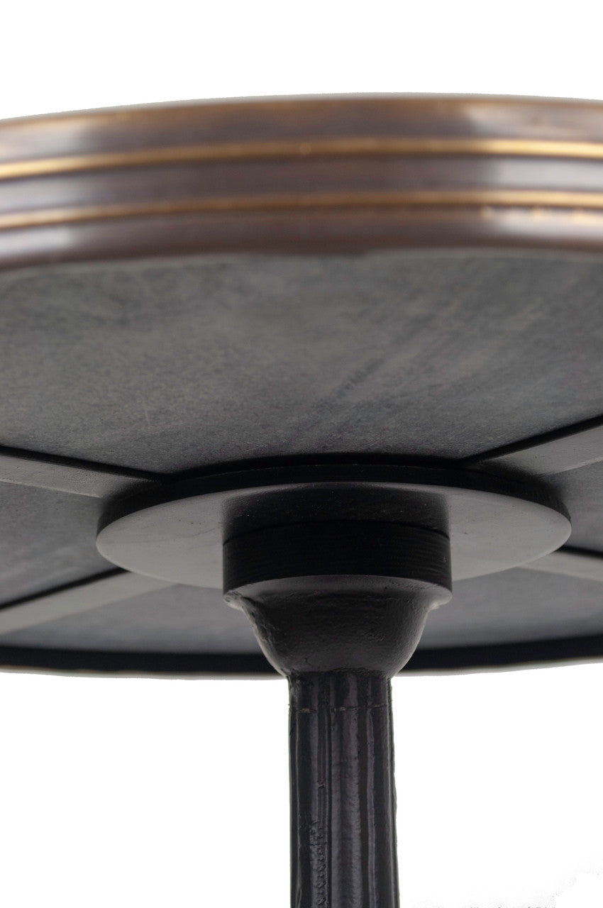 An under the table view of our Carrara marble French Bistro tables.