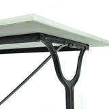 Italian Carrara Marble French Bistro Table, 24" x 40" Rectangle