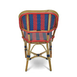 Biarritz French Bistro Rattan Chair - Arrows with Stripes - Navy Blue/Red