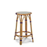 Valence French Bistro Rattan Counter Stool - Small Squares - White/Black