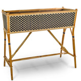 Lyon French Bistro Rattan Planter with Stand (Flower Box) - Large Squares - Gold/Black