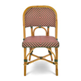 Valence French Bistro Rattan Chair - Large Diamonds - Green/Pink