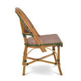 Valence French Bistro Rattan Chair - Large Diamonds - Green/Pink