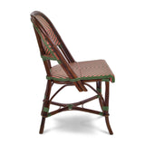 Valence French Bistro Rattan Chair - Large Diamonds - Green/Pink - Stained