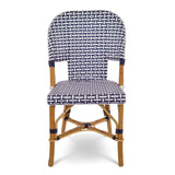 Saint Tropez French Bistro Rattan Chair - Basket - Navy Blue/White