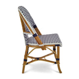 Saint Tropez French Bistro Rattan Chair - Basket - Navy Blue/White