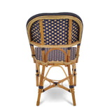 Valence French Bistro Rattan Chair - Large Squares - Navy Blue/Gold - Simple Weave - Navy Blue