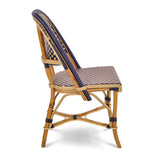 Valence French Bistro Rattan Chair - Large Squares - Navy Blue/Gold - Simple Weave - Navy Blue