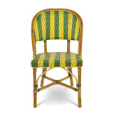 Biarritz French Bistro Rattan Chair - Arrows with Stripes - Green/Yellow