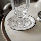 Porcelain Absinthe Saucer, 35Cts Black/Silver, with Lines