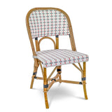 Valence French Bistro Rattan Chair - Vertical - White/Black/Red
