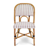 Valence French Bistro Rattan Chair - Vertical - White/Black/Red