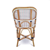 Valence French Bistro Rattan Chair - Vertical - White/Black/Red
