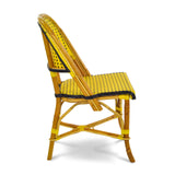 Valence French Bistro Rattan Chair - Small Squares - Yellow/Black