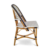 Valence French Bistro Rattan Chair - Vertical - White/Silver/Black - Simple Weave - Black