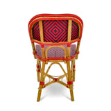 Valence French Bistro Rattan Chair - Large Diamonds - Red/Navy Blue