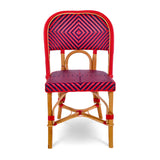 Valence French Bistro Rattan Chair - Large Diamonds - Red/Navy Blue