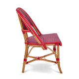 Valence French Bistro Rattan Chair - Large Diamonds - Red/Navy Blue