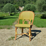 Valence French Bistro Rattan Chair - Small Squares - Yellow/Black