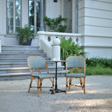 Valence French Bistro Rattan Chair - Basket - Silver/Green/Black