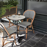 Italian Carrara Marble French Bistro Table, 20" Diameter