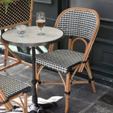 Lyon French Bistro Rattan Planter with Stand (Flower Box) - Large Squares - Gold/Black