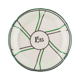 Porcelain Absinthe Coaster/Saucer, 1f25, Green/Silver, with Lines
