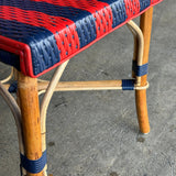 Biarritz French Bistro Rattan Chair - Arrows with Stripes - Navy Blue/Red