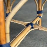Biarritz French Bistro Rattan Chair - Arrows with Stripes - Navy Blue/Red