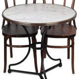Italian Carrara French Bistro Marble Table, 28" Diameter, with 3-Legged Base