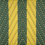 Valence French Bistro Rattan Banquette/Bench, Small - Arrows with Stripes - Green/Yellow/Gold