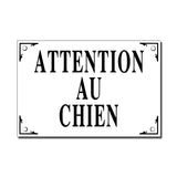 Attention au Chien (Beware of the Dog) French Enamel Plaque, Large