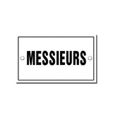 Messieurs (Men's restroom) French Enamel Plaque