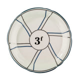 Porcelain Absinthe Coaster/Saucer, 3f, Blue/Silver, with Lines