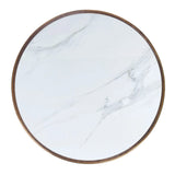 White Round Ceramic French Bistro Table, 24" Diameter